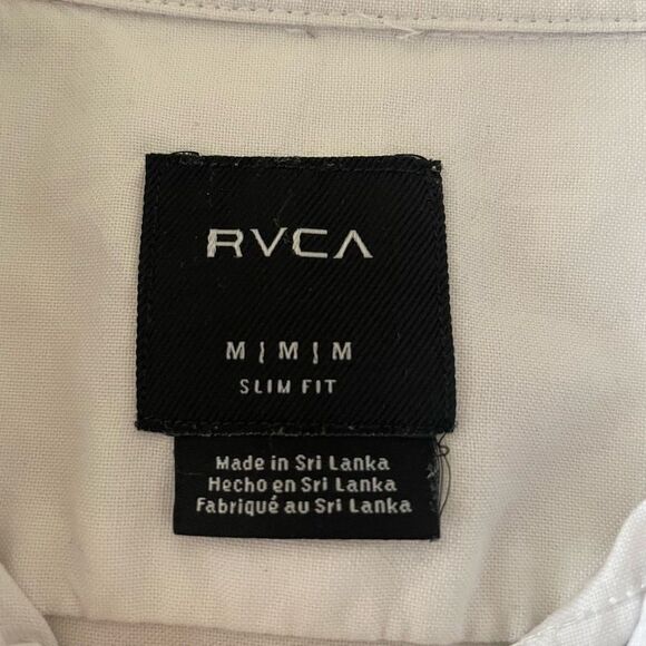 RVCA Men’s White Slim Fit That’ll Do Long Sleeves Button Down Dress SZ M #1103 - Picture 10 of 13